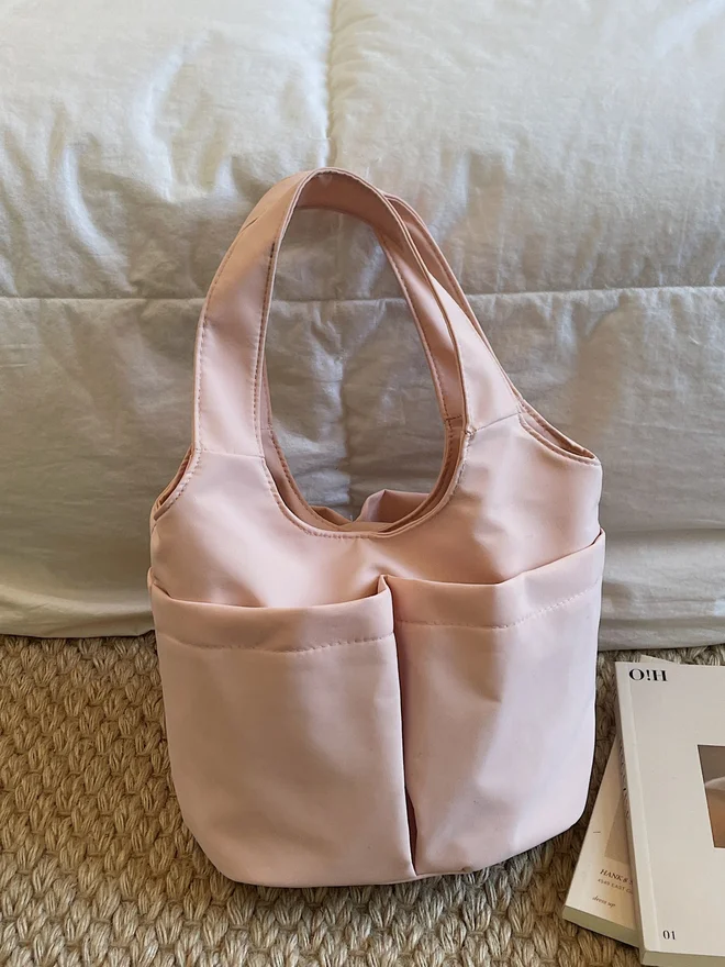 Styli Pink Shoulder Bag with Button Closure