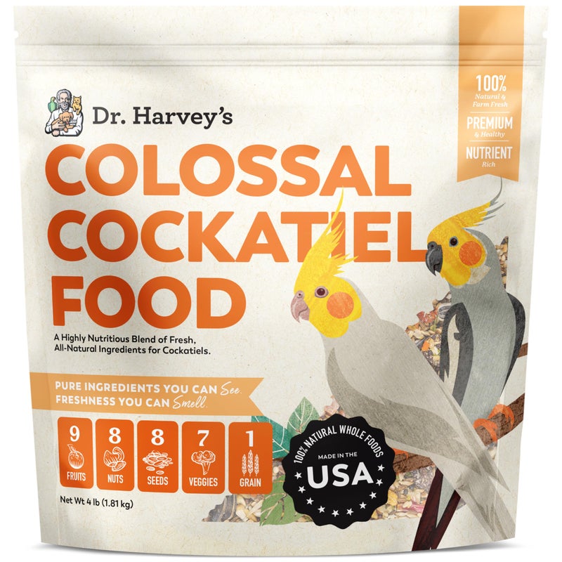 Dr Harveys Colossal Cockatiel Blend All Natural Daily Food for Cockatiels 4 pounds