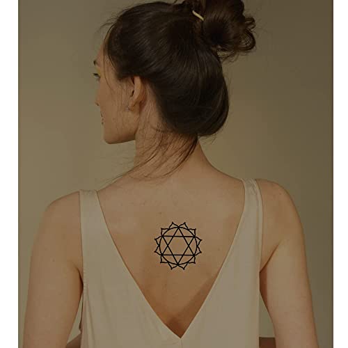 Comet Busters Heart Chakra Meditation and Healing Temporary-Removable Tattoo Sticker (BT281) - Image 1