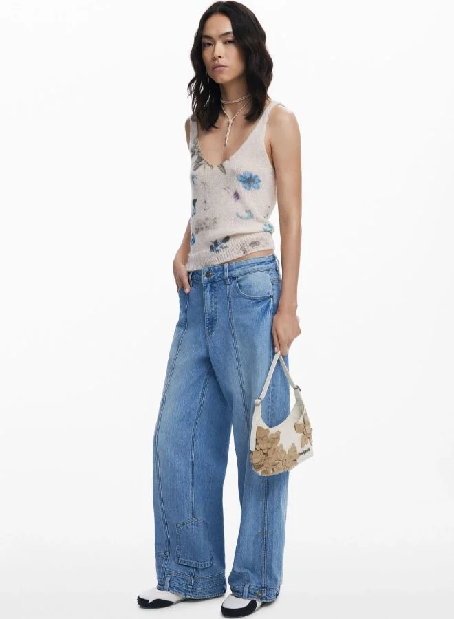 DESIGUAL Small floral appliqué bag