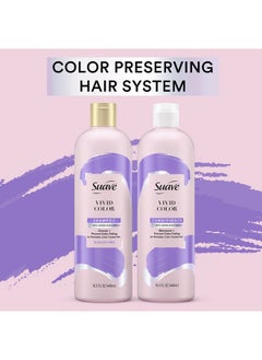 Suave Pink Shampoo For Color Treated Hair Vivid Color Sulfate Free Shampoo To Prevent Color Fade 16.5Oz  - Image 2