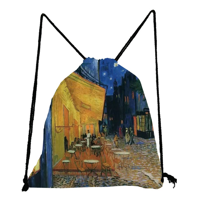 Oil Painting Printing Storage Bag Multi-Functional Campus Student Shoulder Bag Outdoor Travel Bundle Pocket - Image 1