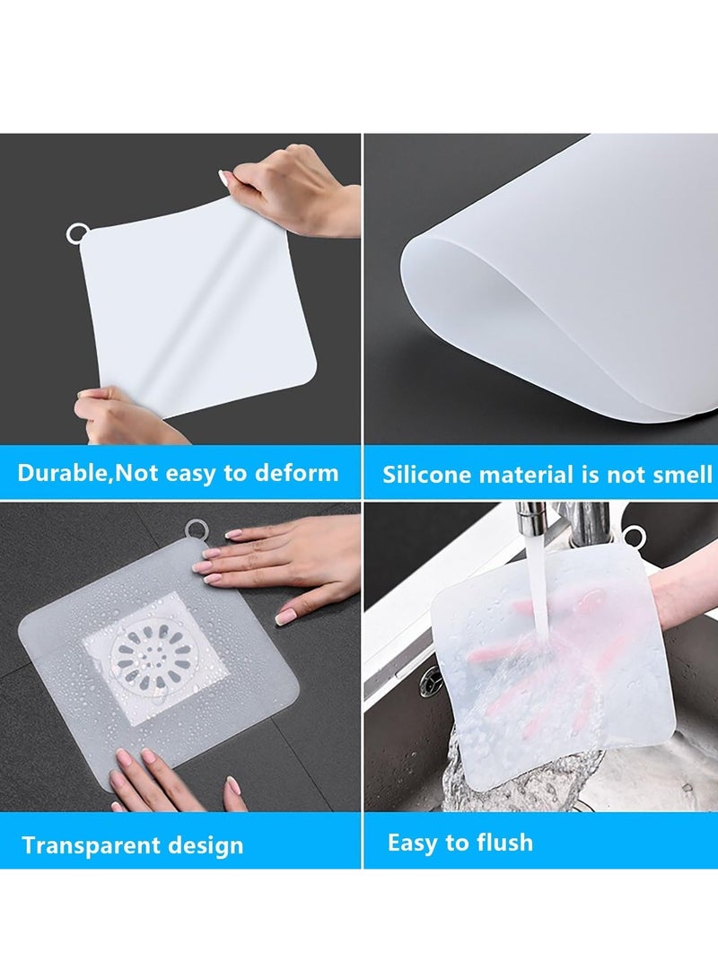 10 Pcs 15x15 CM Silicone Floor Drain Cover for Tub&Kitchen&Bathroom, Sewer Anti-Odor Mat, Deodorizing Drain Plugs, Floor Drain Smell Stopper  - Image 5