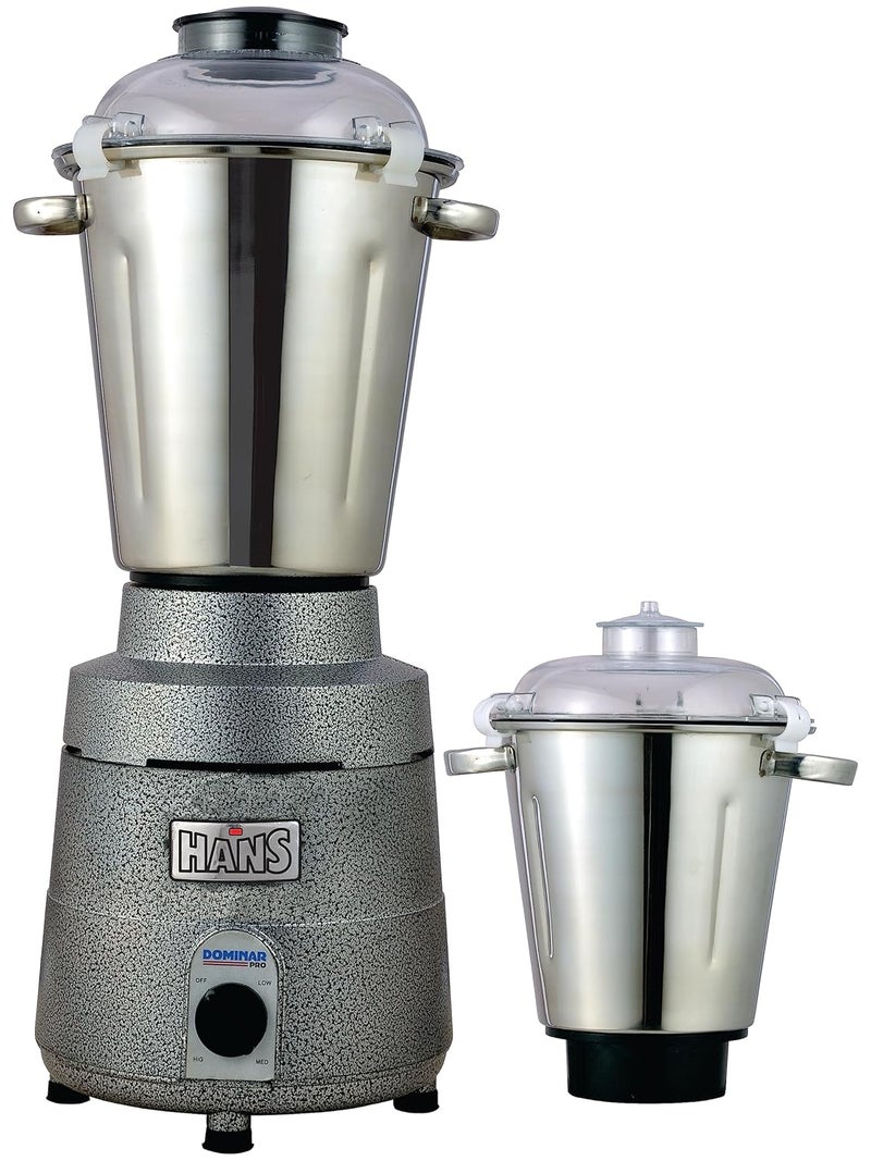 Hans HANS Dominar X Pro 2200 Watts 3 HP Commercial Mixer Grinder With 2 Jar Heavy Duty Black Grey  - Image 1