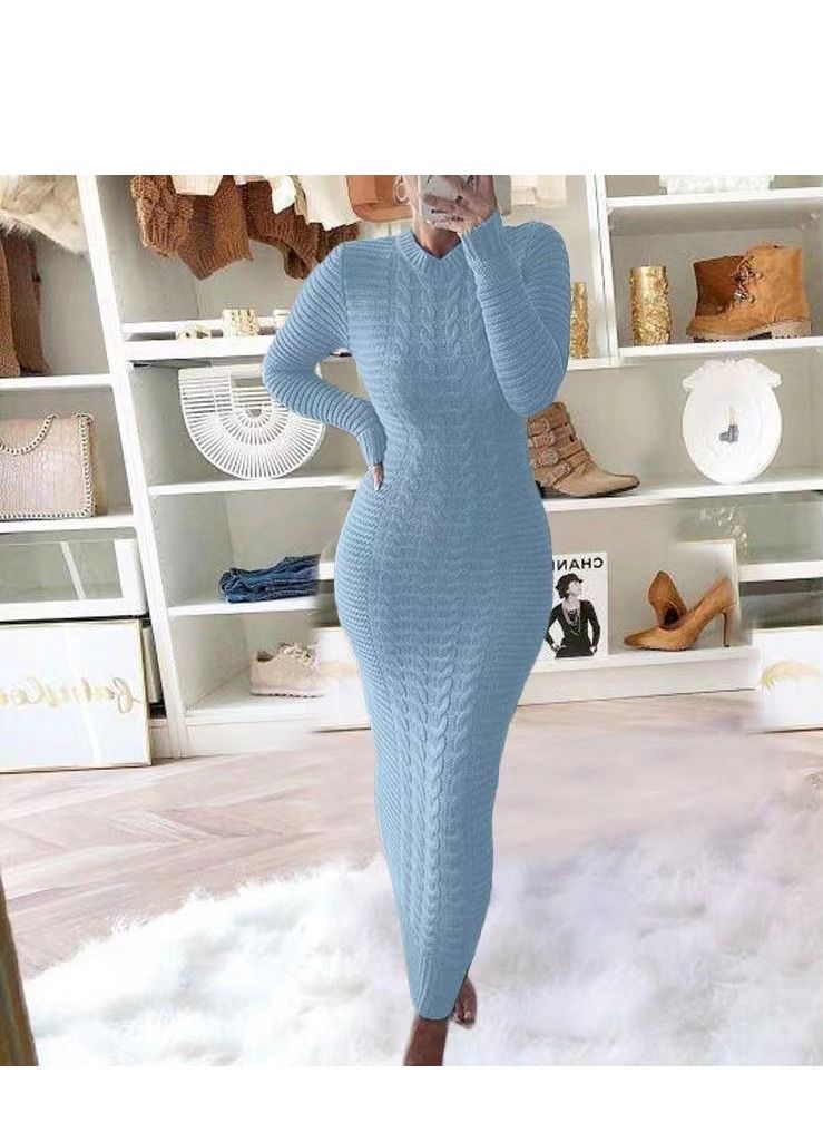 Loquat Autumn Winter New Fashion Twist Wool Dress 