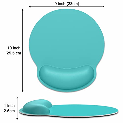 Dapesuom Ergonomic Mouse Pad with Wrist Support, Comfortable Memory Foam Wrist Rest for Easy Typing Pain Relief, Cute Computer Gaming Desktop Mouse Mat with Non-Slip Base for Laptop Office, Lake Green - Image 2