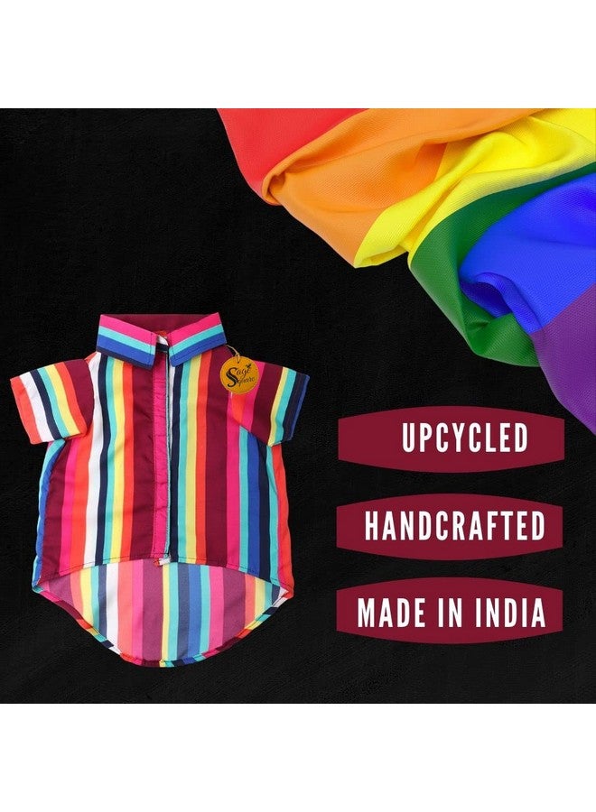 Sage Square Funky Soft Material Dog Shirt | Cool/Funky Print Pet | Soft Light Weight | Comfortable & Breathable Dog Clothing | Trendy Vest Outfit (Medium - 16 Inch) (Colorfull Stripes Print) - Image 4