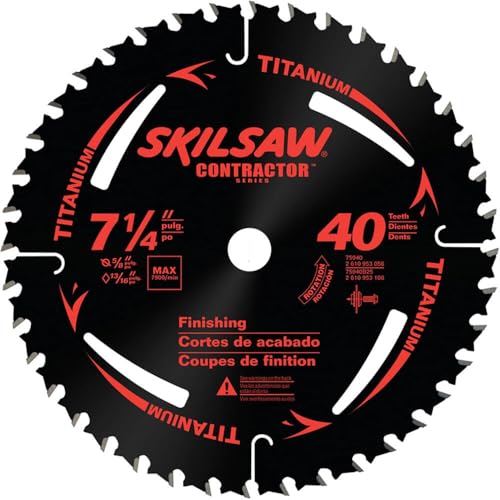 SKIL 75940 Titanium 7-1/4-Inch 40 Tooth ATB Thin Kerf Crosscutting Saw Blade with 5/8-Inch and Diamond Knockout Arbor - Image 4