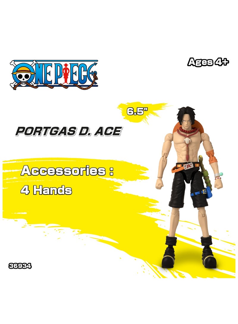 Anime Heroes One Piece Portgas D Ace 6.5-Inches | Collectible Action Figure | Interchangeable Hands | Perfect Gift for Collectors, Manga & Anime Lovers!