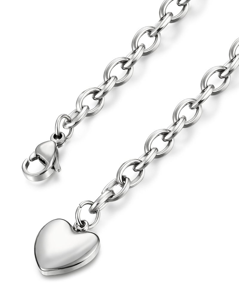 Jstyle Jewelry Women's Heart Charm Bracelets Stainless Steel Link Bracelet Birthday Gifts for Women Jewelry - Image 5