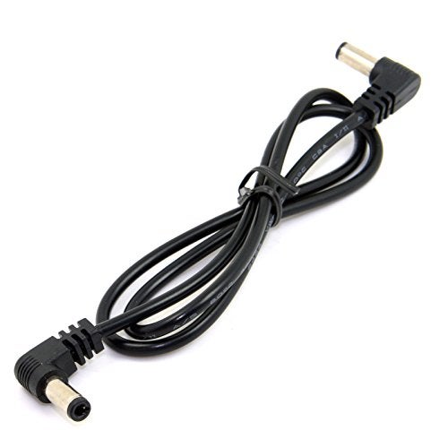JSER DC Power 5.5 x 2.1mm/2.5mm Male to 5.5 2.1/2.5mm Male Plug Cable Right Angled 90 Degree 1.97ft for - Image 1