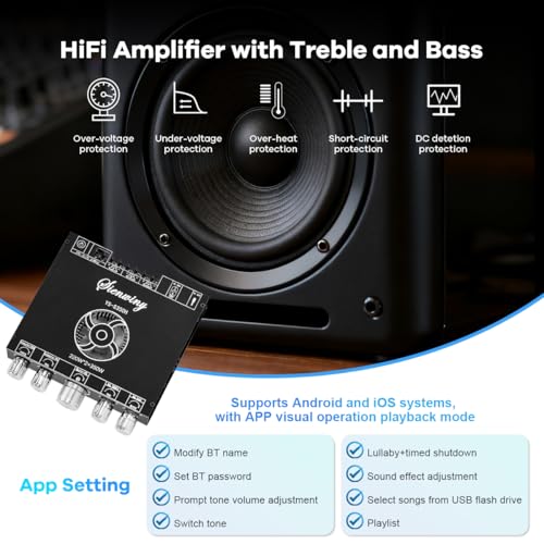 Hosyond YS-S350H TPA3251 2.1 Channel Bluetooth Amplifier 220W×2 + 350W Subwoofer Audio Receiver Class D Amp Board with Bass Treble Control for Home Theater DIY Speakers - Image 3