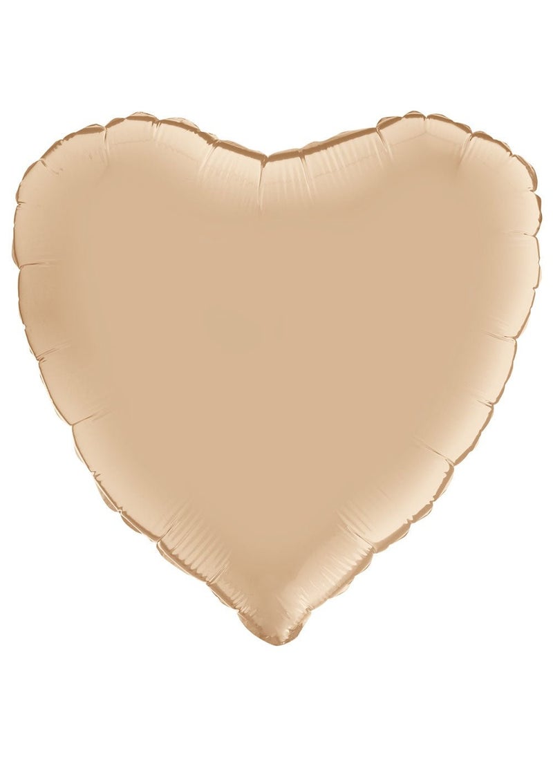 بالون من رقائق معدنية على شكل قلب بلون بني فاتح 46 سم