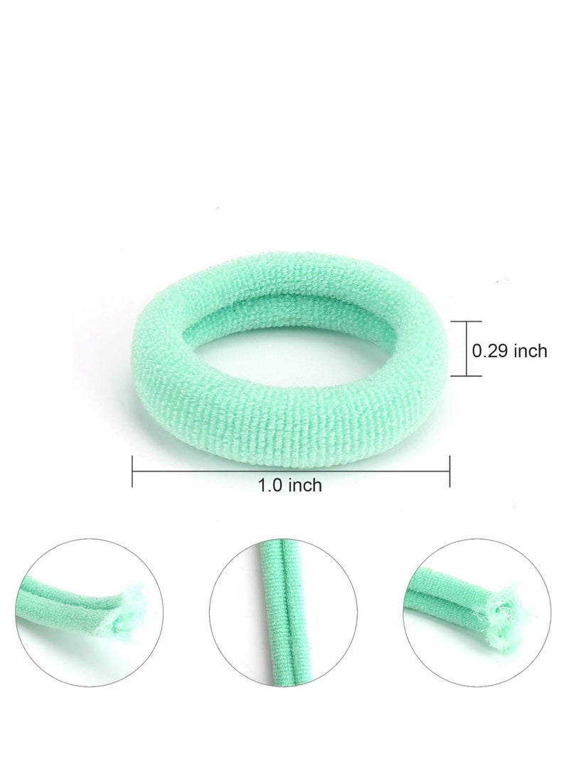 Lelet 100pcs Small Hair Ties Band for Thick and Curly Hair Ponytail Holders Soft & Seamless Baby Hair Ties, Hair Elastic Band for Women or Baby Girls With Box- Candy - Image 5