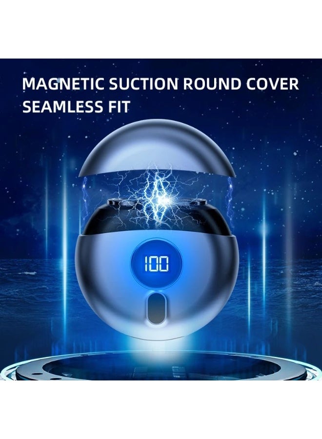 Y&D Mini Shaver Portable Electric Pocket Shave Micro Vibration Bass Motor USB Washable Facial Hair Remover Small Flexible Razors Compact Round Shaving Machines Travel for Men (Gold) - Image 3