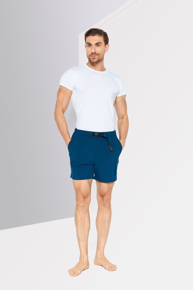 DKNY Men Brand Logo Board Shorts, Blue - Image 2