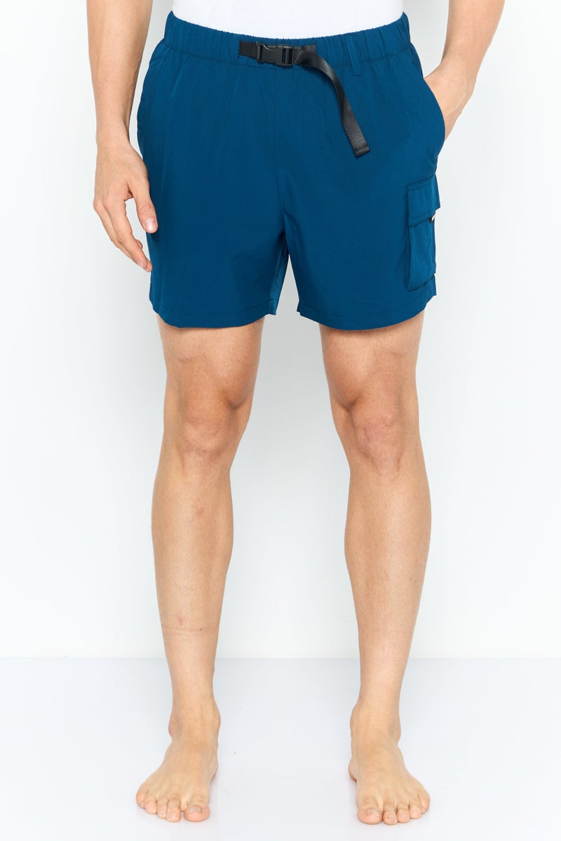 DKNY Men Brand Logo Board Shorts, Blue - Image 1