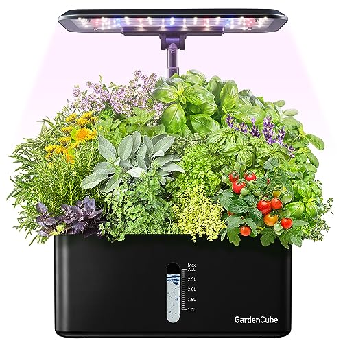 GARDENCUBE نظام زراعة الهيدروبونيك حديقة داخلية مجموعة حديقة الأعشاب الداخلية مع ضوء نمو LED مضخة مياه ذكية هادئة مؤقت تلقائي أعشاب وخضروات صحية وطازجة مزرعة هيدروبونيك للمنزل والمطبخ والمكتب