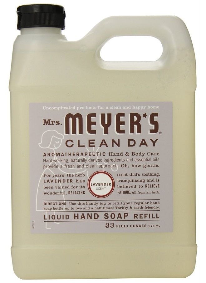 Mrs. Meyer's Clean Day - عبوة إعادة تعبئة صابون اليد السائل - لافندر - 33 أونصة سائلة (عبوة واحدة) - Image 1