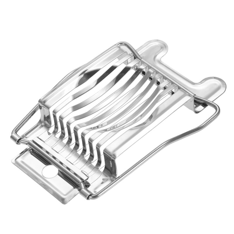 Boiled Egg Slicer Silver 8pcs 6mm Even Stainless Steel Wires - Durable Smooth Cutting Egg Cutter for Hard-Boiled Eggs Soft Cheeses Kiwis Bananas Strawberries - Image 1
