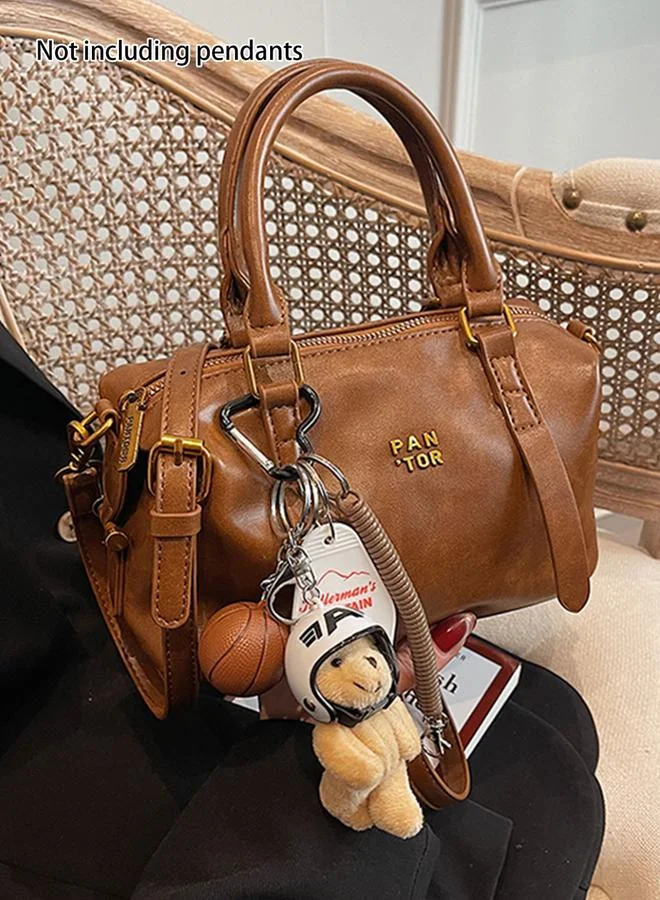 Take Two Solid Double Top Handle Zip Closure Handbag