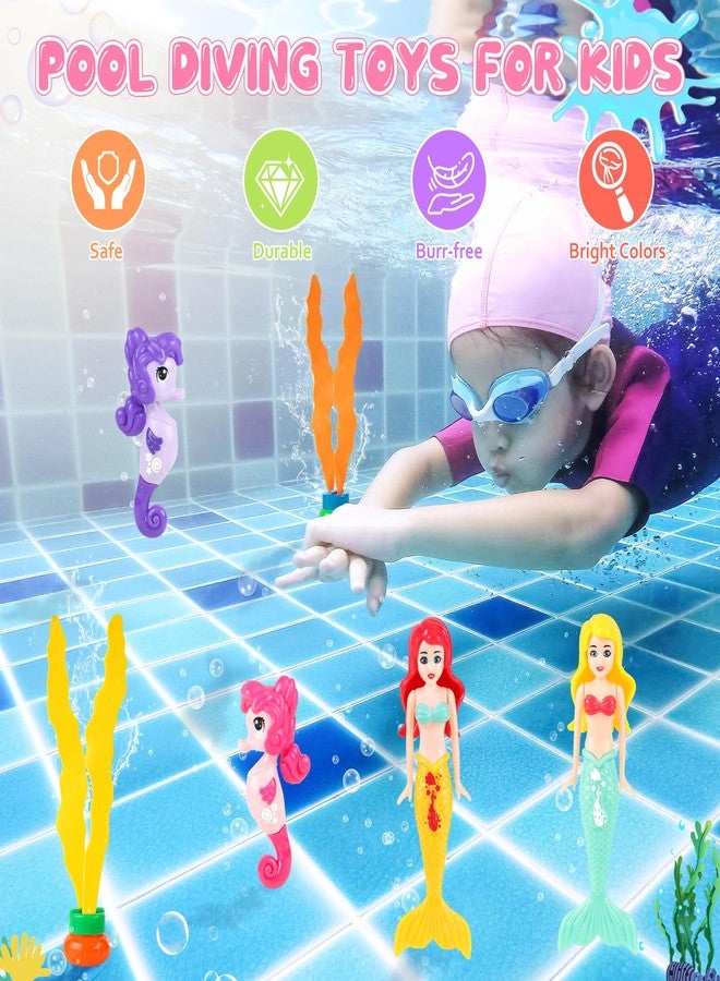 HUUIDY Pool Toys, 19 Pcs Mermaid Pool Diving Toys with Diving Gems Dive Rings and Storage Bag, Summer Swimming Pool Games Swim Water Sinking Toy for Kids Toddler 3-12 - Image 5