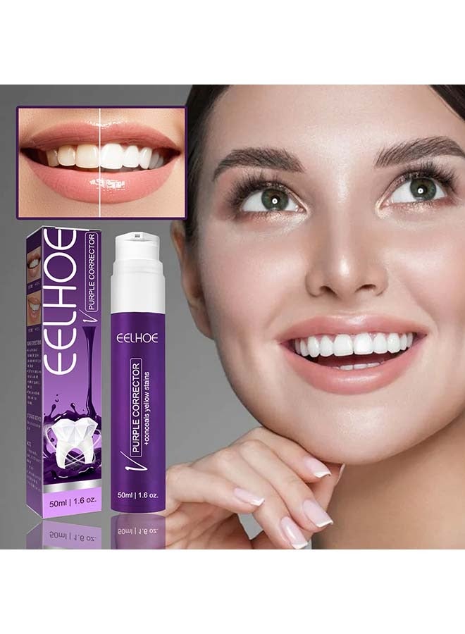 EELHOE Color Corrector Toothpaste 50ml Color Corrector Toothpaste For Teeth Whitening Color Corrector For Correct Yellow Toothpaste For Teeth Cleaning Stain Yellow Teeth Cleaning - Image 1