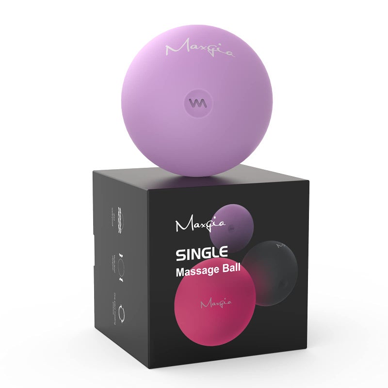 Maxgia Maxgia 3 Single Massage Ball 5 Speeds Vibrating Massage Ball Roller for Trigger Point Therapy Deep Tissue Massager for Back Neck Foot Myofascial Release Pain Relief Muscle RecoveryPurple