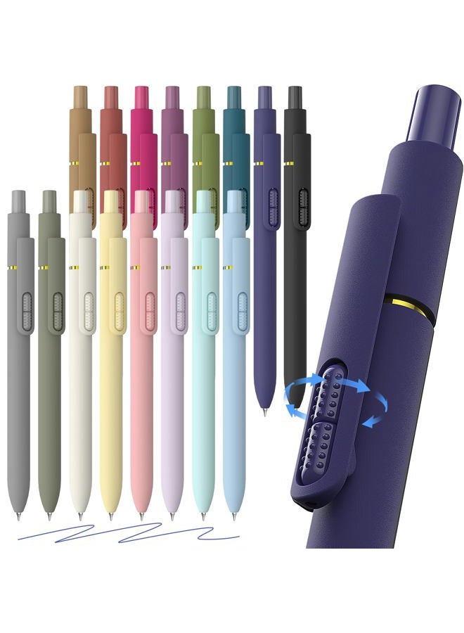 Jimmidda 8Pcs Blue Gel Pens - 0.7mm Blue Ink Pens Medium Point | Smooth Writing - Quick Drying Retractable Pen for Men Women (Vintage + Morandi - 16Pcs) - Image 1