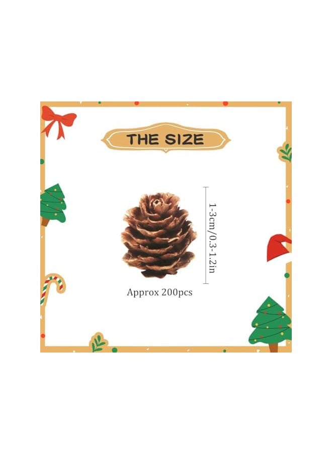 The Bros 200PCS Christmas Natural Pine Cones Mini Pine Cones Fall Decorations Pinecones Ornaments Bulk Small Pine Cones for DIY Crafts Thanksgiving Fall Winter Christmas Wedding Decor Vase Filler Decor  - Image 2