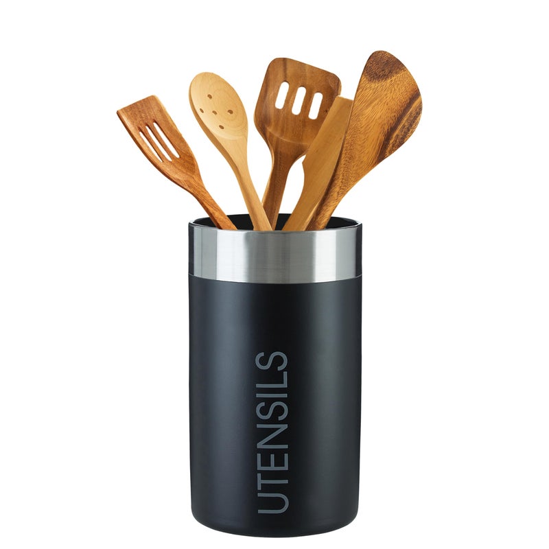 Premier Housewares 508523 Liberty Utensil Holder - Black, H18 x W10 x D10cm - Image 1