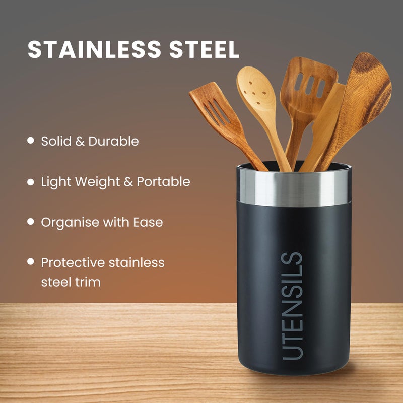 Premier Housewares 508523 Liberty Utensil Holder - Black, H18 x W10 x D10cm - Image 5