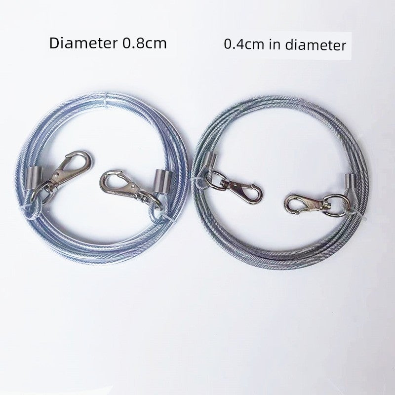 Wire anti-bite dog chain, large dog, medium dog, small dog collar, leash, one-to-two explosion-proof leash - Image 2