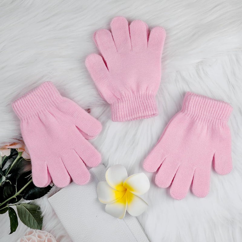 ONESING 3-24 Pairs Winter Knit Gloves for Kids - White Finger Gloves for Boys and Girls - Image 4