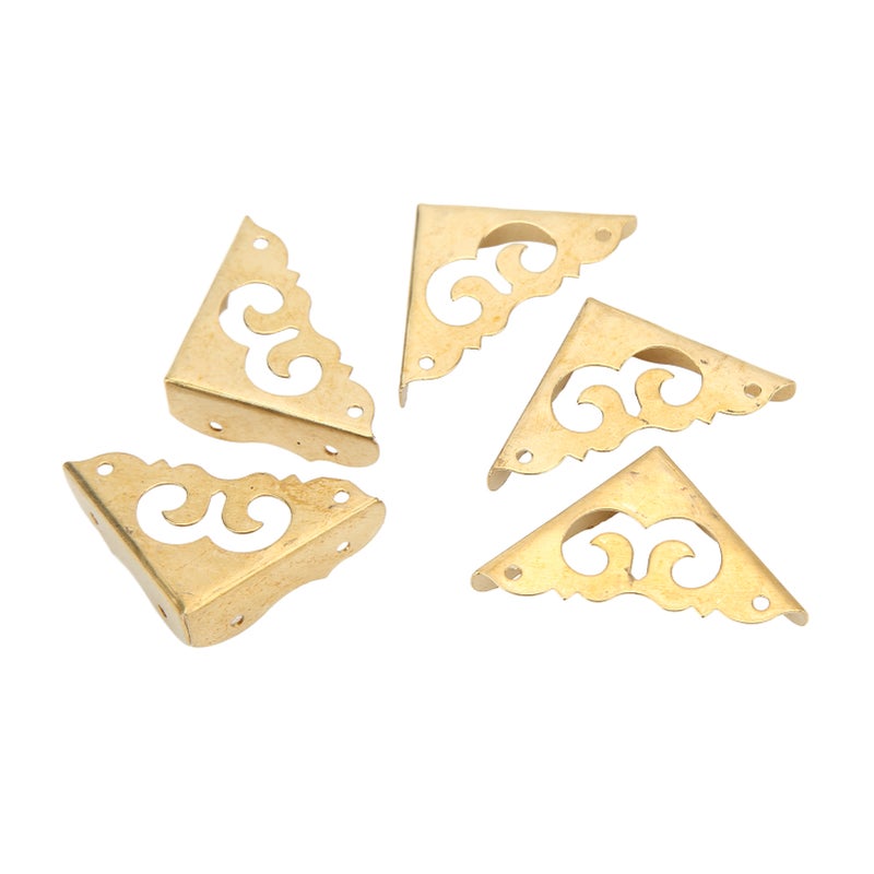 10Pcs Metal Corner Protector Vintage Design Elegant Style Wide Application Durable Brass Corner Guards for Box Case - Image 1