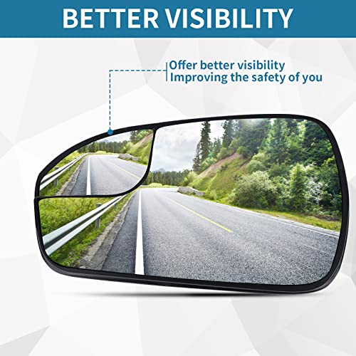 Tutor Auto Driver Left Side Heated Mirror Glass Replacement for 2013-2020 Ford Fusion - Replace DS7Z17K707F - Rear Side View Mirror Convex Mirror Glass w/Holder - Image 2