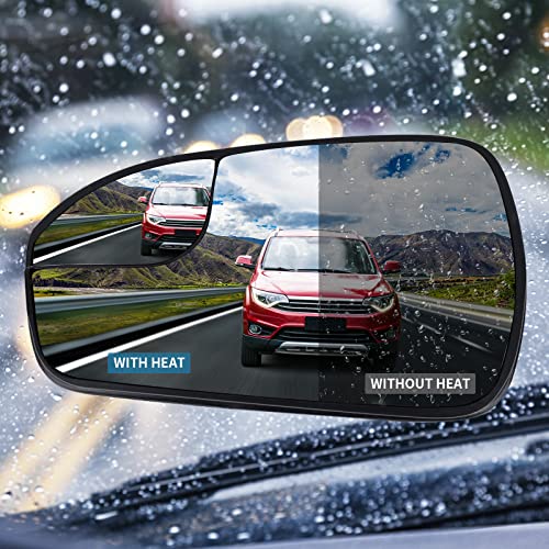 Tutor Auto Driver Left Side Heated Mirror Glass Replacement for 2013-2020 Ford Fusion - Replace DS7Z17K707F - Rear Side View Mirror Convex Mirror Glass w/Holder - Image 4