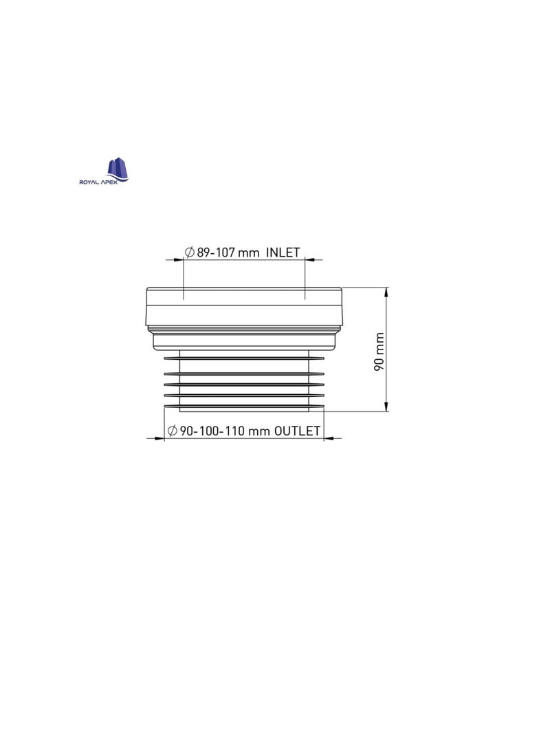 Generic - High Quality PP WC Eccentric Connector Pan Connector for Toilet (Straight) - Image 1