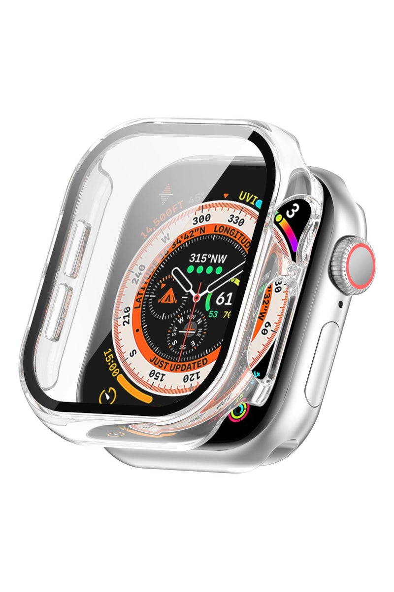 Compatible with Apple Watch Case 46mm Series 10, Super Thin PC Plated Bumper Protector Shiny Cover Lightweight Slim Shell Shockproof Frame Accessories (Clear, 46mm Series 10 (2024))