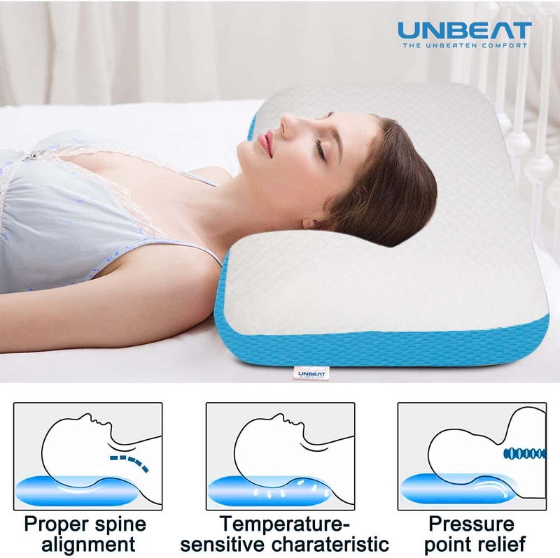 UNBEAT Molded Memory Foam Pillow (White, Standard Size) - Image 2