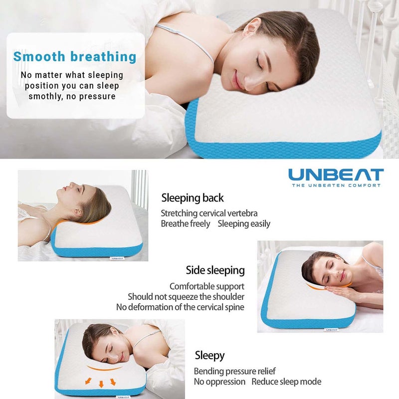 UNBEAT Molded Memory Foam Pillow (White, Standard Size) - Image 4