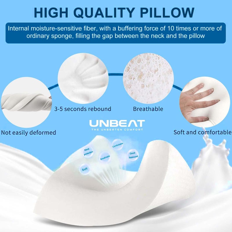 UNBEAT Molded Memory Foam Pillow (White, Standard Size) - Image 5