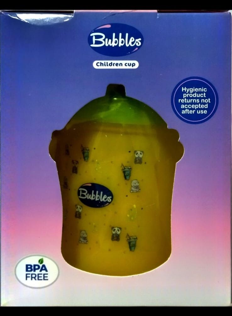 بابلز كوب للأطفال مع شفاطة مناسب للمشروبات الساخنة والباردة بلاستيك