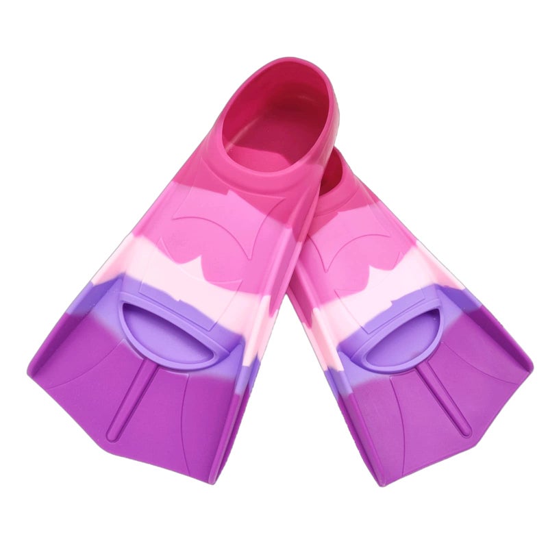 Gugmoy Kids Swim Fins,Comfortable Silicone Flippers for Swimming and Diving,Size Suitable Beginners Kids Girls Boys Adults (Small, Colorful-C) - Image 1