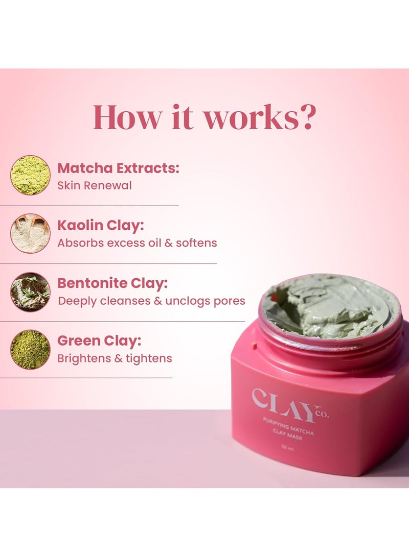 Clayco Matcha Detox Clay Mask | Deep Cleansing & Brightening | Green Tea & Collagen | Tan Removal & Dark Spot Reduction | Vegan Japanese Skincare | 50ml - Image 5