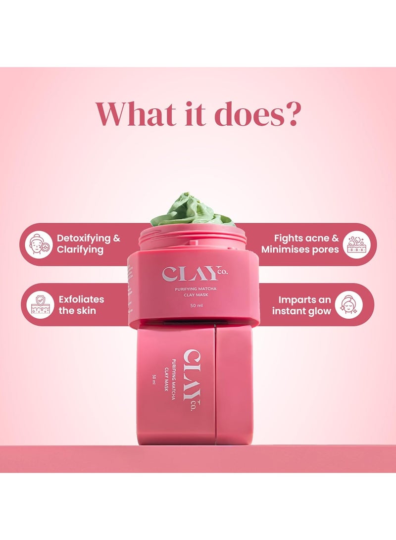 Clayco Matcha Detox Clay Mask | Deep Cleansing & Brightening | Green Tea & Collagen | Tan Removal & Dark Spot Reduction | Vegan Japanese Skincare | 50ml - Image 4