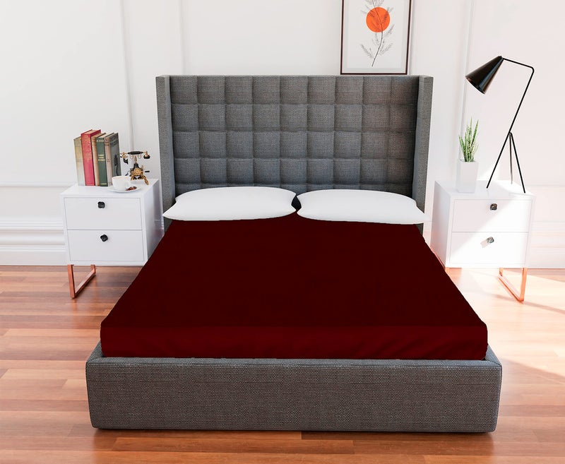 ACHIR Terry Cotton Ultra Soft Waterproof Mattress Protector/Bed Cover - 78"x60", Queen Size, Maroon - Image 5