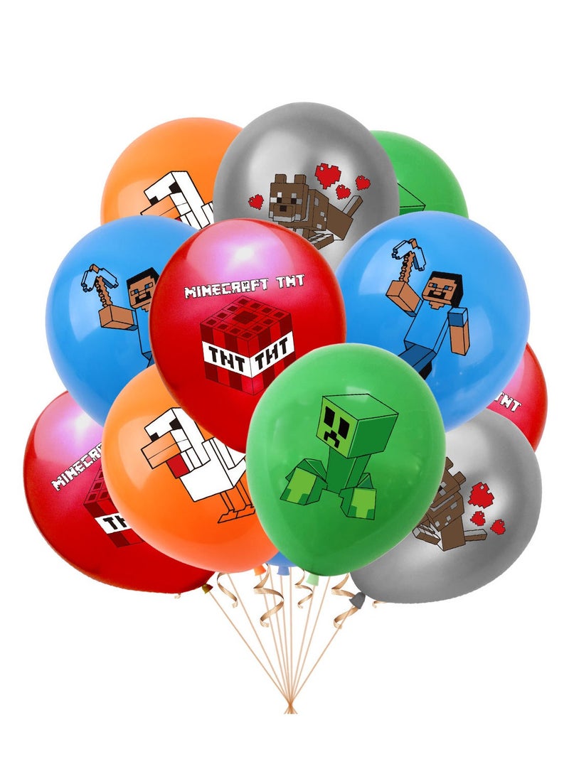 Generic - Pixel Games Theme Birthday Party Decoration Set Happy Birthday Banner Bunting Cake Decorating Topper Balloons For Boys Girls Birthday Decoration - Image 1