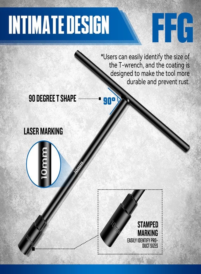 FFG T - Handle Metric Socket Wrench 6- Point 10mm Chrome Vanadium Steel T Handle Wrench Hex Socket For Car Motorcycle Dirtbike Repair - Image 4