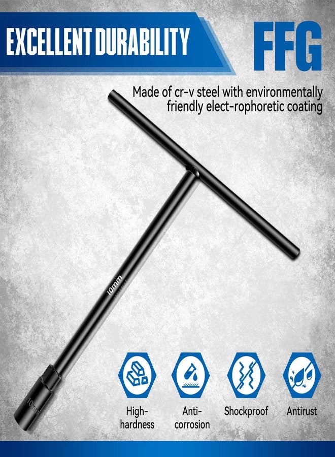 FFG T - Handle Metric Socket Wrench 6- Point 10mm Chrome Vanadium Steel T Handle Wrench Hex Socket For Car Motorcycle Dirtbike Repair - Image 3